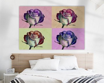 Vier kleuren rozen van Leo Huijzer
