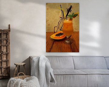alcoholvrije papaja-limoencocktail in glazen van Babetts Bildergalerie