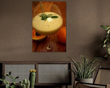 Papaya cocktail met yoghurt, wodka en sinaasappellikeur
