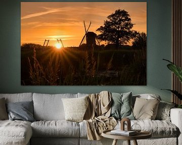 Windmill of Kinderdijk Sunset by Jim Looise