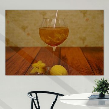 tropical punch with star fruit and lemon.