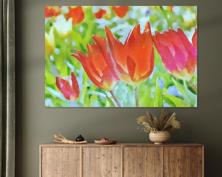 Voorbeeld van het werk in een kamer