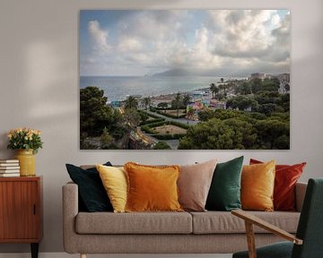 Vue sur la plage et le champ de foire de Savone Ligurie, Italie