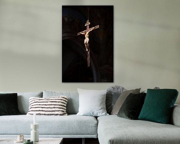 Beeld (crucifix) van Christus, Piemont, Italie van Joost Adriaanse