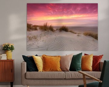 Coucher de soleil dans les dunes de Texel sur Rob Kints