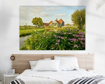 Zaanse Schans with Hydrangea by Ad Jekel