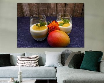 Mango yoghurt cream in a glass by Babetts Bildergalerie