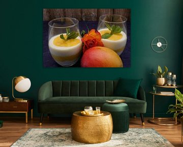 Mango yoghurt cream in a glass by Babetts Bildergalerie