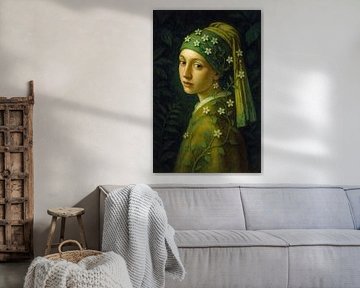 Meisje met de parel - Botanische Editie van Moonheart Artworks