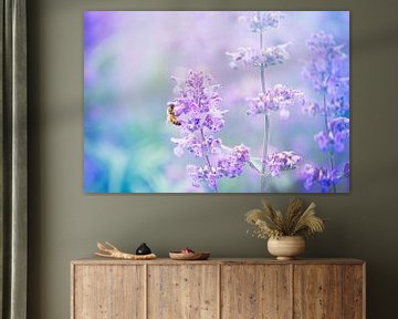 Wasp in a purple landscape by mirka koot