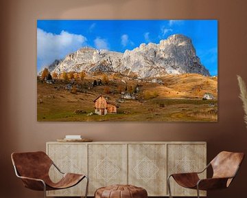 Autumnal landscape in the Dolomites, Italy