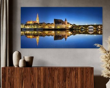 Regensburg Panorama zur blauen Stunde von Thomas Rieger