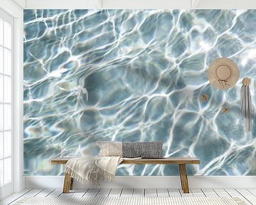Abstract zomer water patroon in zwembad art print - pastel reisfotografie van Christa Stroo fotografie