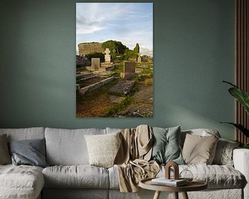 The ruins of the medieval church of Kilmacreehy with graveyard by Babetts Bildergalerie