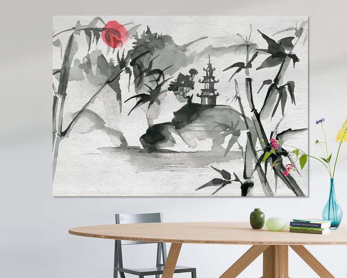 Voorbeeld van het werk in een kamer