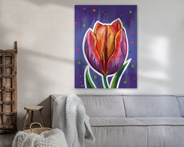 Mehrfarbige Flower Power Tulpe von ART Eva Maria