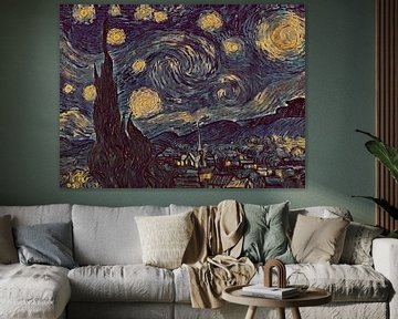Duistere Sterrenacht van Van Gogh van Classics Remastered.nl