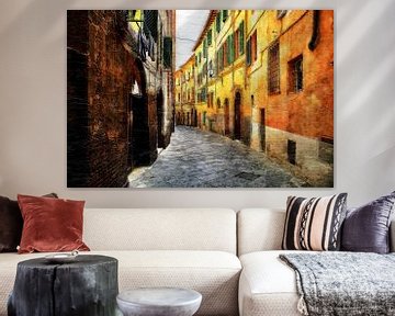 Kleurrijk straatje in Italië (schilderij)