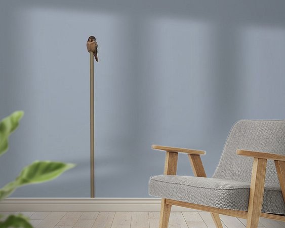 Voorbeeld van het werk in een kamer