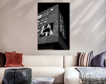 Architektur Doornroosje Gebäude Nijmagen in schwarz und weiß