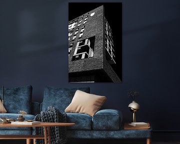 Architectuur Doornroosje gebouw Nijmagen in zwart wit van Marianne van der Zee