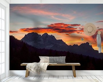 Wettersteingebirge im Abendlicht