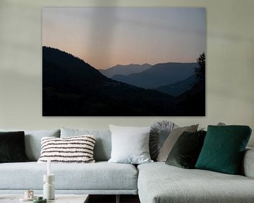 Sonnenuntergang in den französischen Alpen, Les Trois Vallées. von Christa Stroo photography