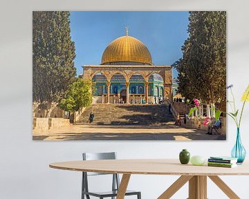 De Dome of the Rock, een Islamitische schrijn op de Tempelberg, Jeruzalem, Israel van Mieneke Andeweg-van Rijn