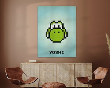 Yoshi from Mario Games - Pixel Art by MDRN HOME