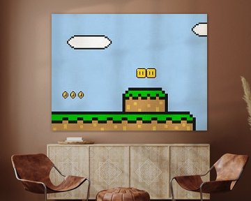Mario's World - Retro  Computerspellen - Pixel Art van MDRN HOME