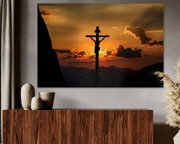 Cross in the evening light by Fabian Roessler