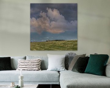 The Waddendijk in Northwest Friesland with the village of Zurich just visible by Harrie Muis