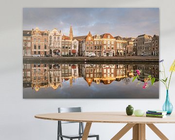 Sunrise at the river Spaarne by Koen van der Lee