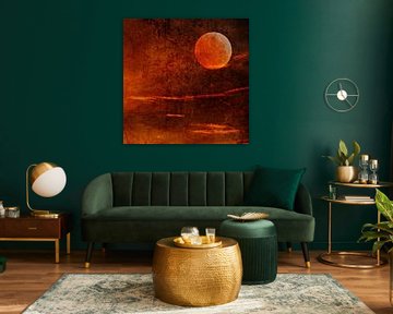 Lune 1. Fantaisie en rouge avec orange sur Alie Ekkelenkamp