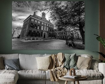 Het Stadhuis van Leeuwarden (zwart-wit foto) van Martijn Mureau