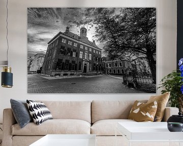 Het Stadhuis van Leeuwarden (zwart-wit foto) van Martijn Mur