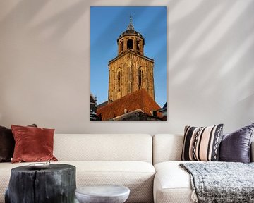 Lebuïnuskerk in Deventer in de avondzon, Nederland