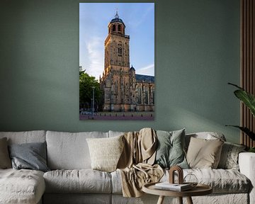 Lebuïnuskerk in Deventer bij zonsondergang, Nederland