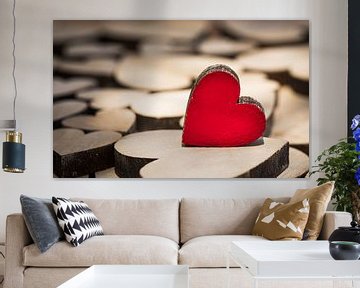 Valentijn dag achtergrond met houten liefde harten van Alex Winter