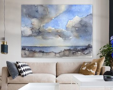 Wolken boven zee 2 van Adriana Mueller