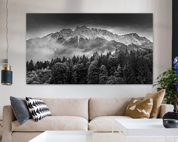 Alpes bavaroises en noir et blanc