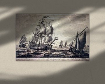 Peter Schenk, Niederländisches Kriegsschiff, um 1700