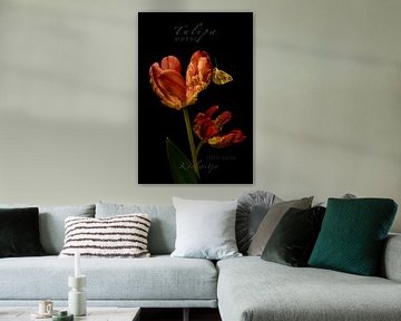 Tulips Butterfly Botanical print 2 Classic by Alie Ekkelenkamp