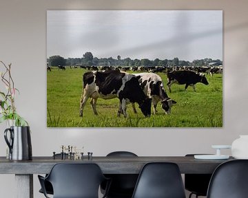 Hollands landschap met grazende koeien in het Groene Hart bij Woerden, Utrecht van Robin Verhoef