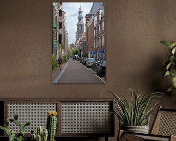 Westerkerk gezien vanuit de Bloemstraat Amsterdam van Peter Bartelings