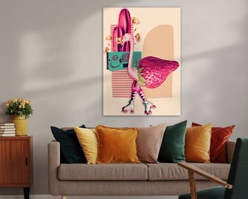 The retro flamingo van Art for you made by me