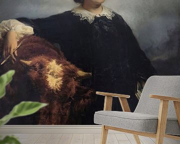 Portrait Of Rosa Bonheur With a Bull, Édouard-Louis Dubufe