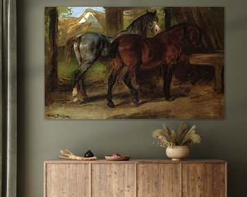 Twee paarden in een stal, Rosa Bonheur