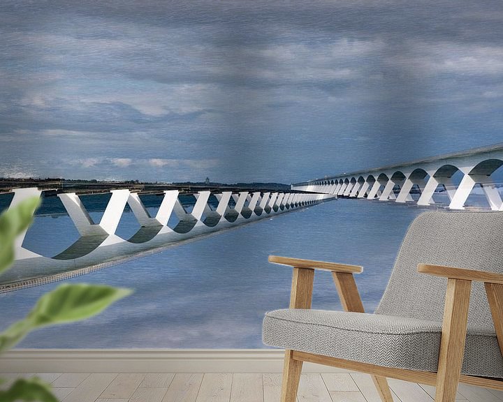 Sfeerimpressie behang: Zeeland brug, maar dan anders van Nicolette Verdugt