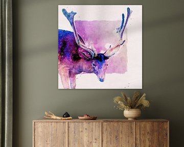 Portrait d'un cerf (art, violet) sur Art by Jeronimo